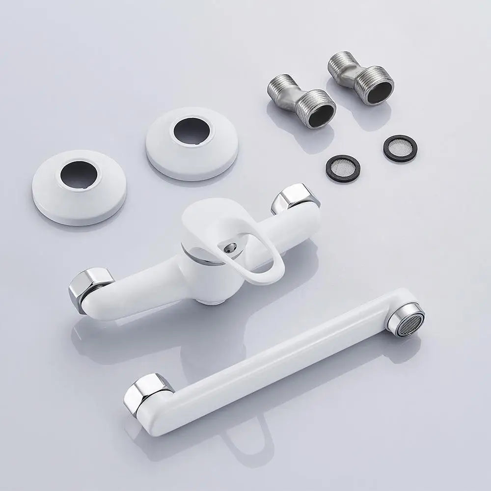 Wall-Mounted Sink Faucet – 180 Degree Rotating Spout