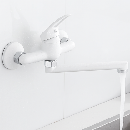 Wall-Mounted Sink Faucet – 180 Degree Rotating Spout