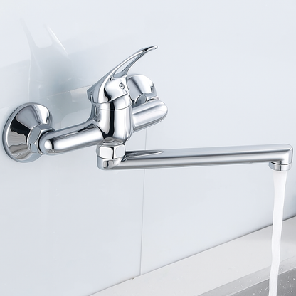 Wall-Mounted Sink Faucet – 180 Degree Rotating Spout
