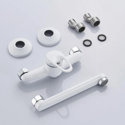 Wall-Mounted Sink Faucet – 180 Degree Rotating Spout 